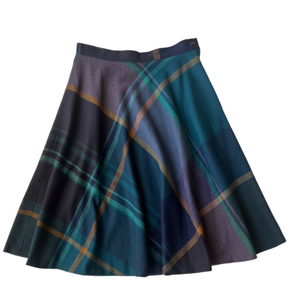 Panther Vintage Wool Blend A Line 70"s Multicolored Winter Skirt sz S